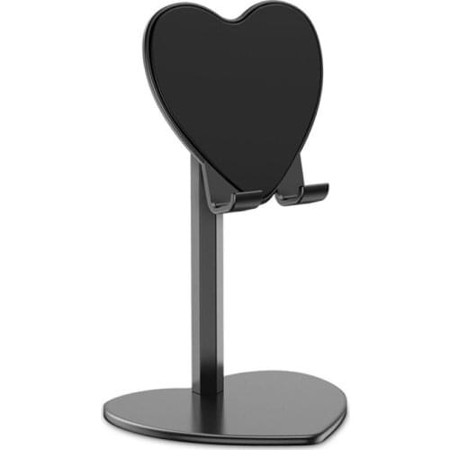 Universal Heart Shaped Adjustable Desktop Mobile Phone Tablet Holder Desk Stand
