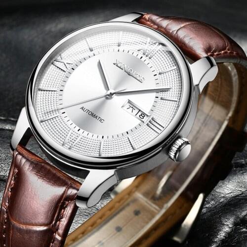 XINQITE New Man Watch 2020 Brand Luxury Mechanic Watches Leather Strap Waterproof Automatic Watch Mechanical watch