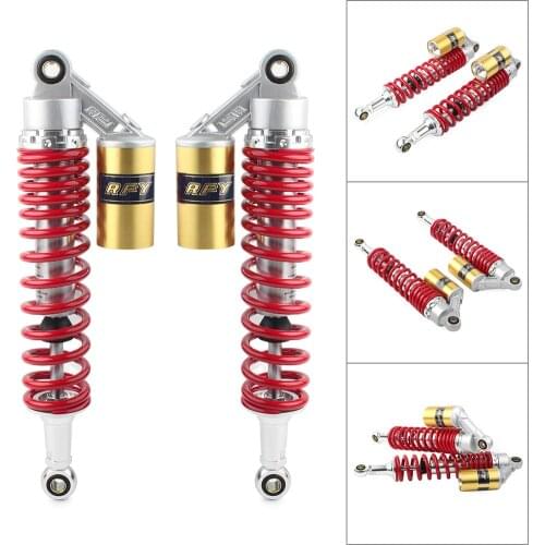 1Pair 375mm Red Air Shock Absorber Suspension Damp Universal For Most Motorcycle Models