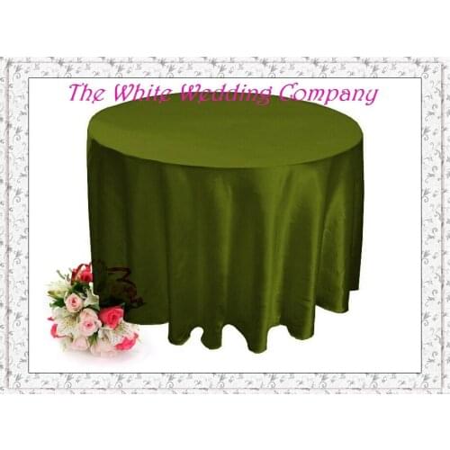 10 Premium 90'' Round Satin WILLOW GREEN Tablecloth Round