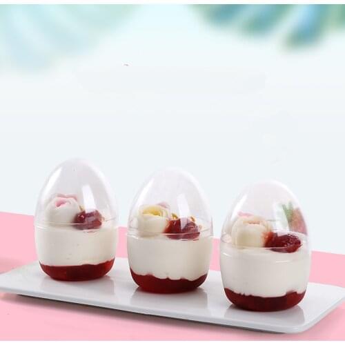 10pcs Net red cake cup ice cream cup round pudding yogurt plastic cup wedding birthday party favors small dessert cups with lids