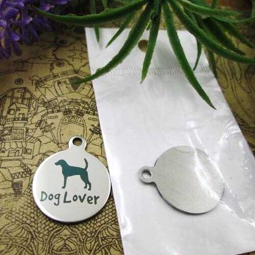 20pcs--" Dog Lover"stainless steel charms 5 styles for choosing DIY Charms for necklace bracelets