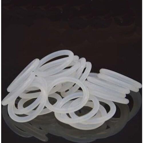 20pcs Silicone O-ring white Wire diameter 2mm VMQ seal High temperature resistance Food contact level White rubber OD 36-46mm