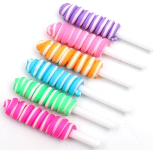 20Pcs Mixed Fake Clay Lollipop Decoration Crafts Flatback Cabochon Embellishments For Scrapbooking Kawaii Cute Diy Accessories