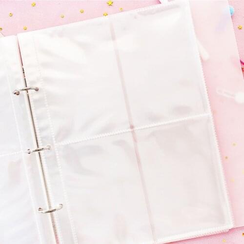 30Pcs/Lot Loose-Leaf Transparent 3-Ring Information Book Business Card Storage Pocket Bag Manual Aaccount Photo Albums Organize