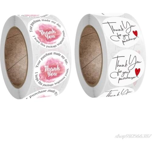 500Pcs/Roll Round Thank You Stickers Wedding Party Handmade Scrapbooking Gift Packaging Seal Labels Stationery O21 20 Dropship