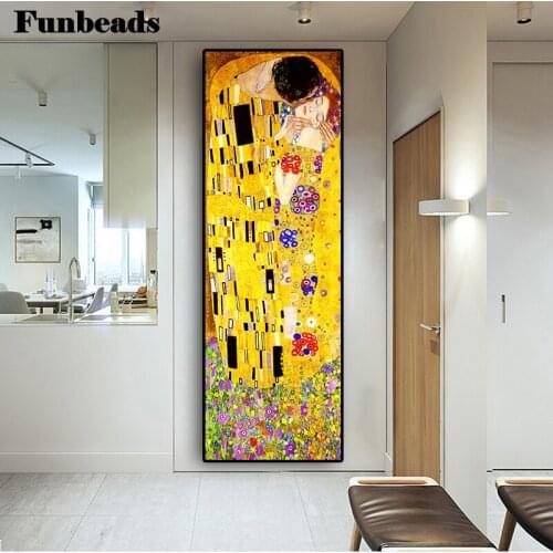 5D Diamond Painting full Square Round drill Classic Artist Gustav Klimt kiss Diamond Embroidery Picture large decor FF036