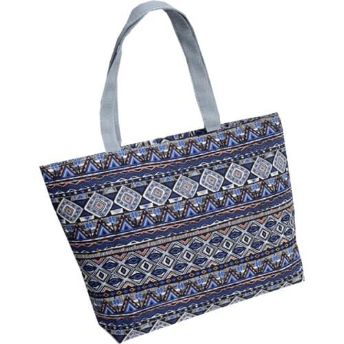 10PCS / LOT Women Shopping Bag Eco Printing Stripe Large Tote Pouch Casual Female Reusable Large Capacity Shoulder Bag