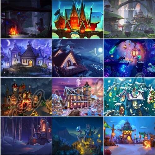 Xaviera 5D Diy Diamond Painting Full Drill Cartoon Anime House Castle Mosaic Embroidery Square Rhinestone Cross Stitch Kid Gifts