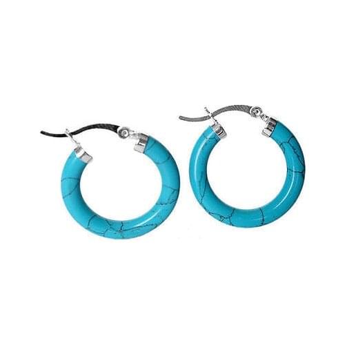 Free shipping New Charming 925 sterling silver With Blue turquoise Ring Earring