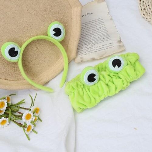 Big Eyes Frog Green Cute Elastic Hair Band Headwear Hair Hoop For Washing Face Shower Spa Makeup Tools