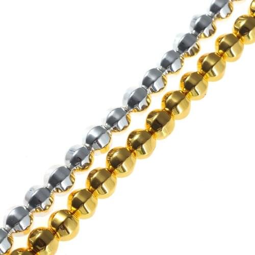 Nature stone Round Faceted Beads 10mm Bright Plated Hematite Beads 44Pcs For DIY Jewelry Making Accessories DIY Bracelet 2colors