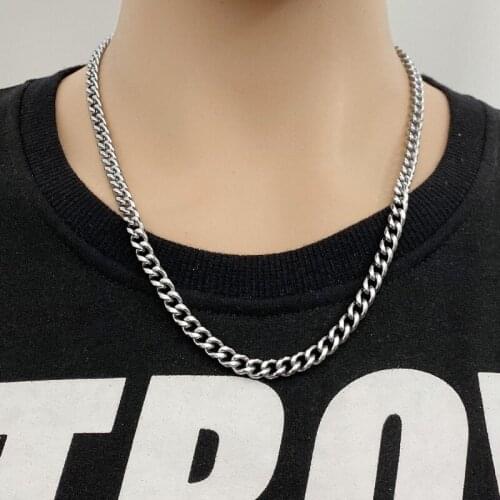 Trend Cuban Chain Stainless Steel Round Grinding Chain With Chain Wild Hip Hop Necklace Round Grinding Chain
