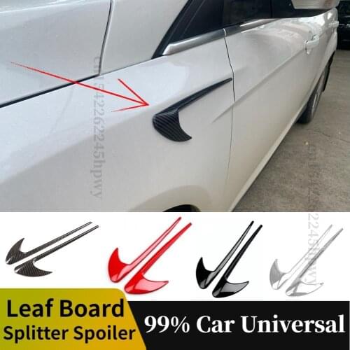 Side Leaf Board Diffuser Universal Car Decorative Carbon Fiber Side Bumper Splitter Spoiler Fender Side Blade Shark Gill Patch