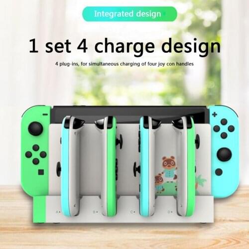 Game Controller Charger Stand with Indicator Accessories PG-9186 Playing Entertainment for Nintendo Switch Joy Con