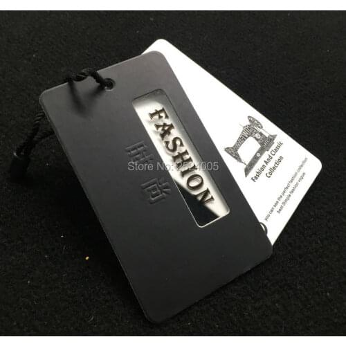 Customized clothing embossed cardboard tag/garment paper tag printing/clothing label/trademark/logo/main label 1000 pcs a lot