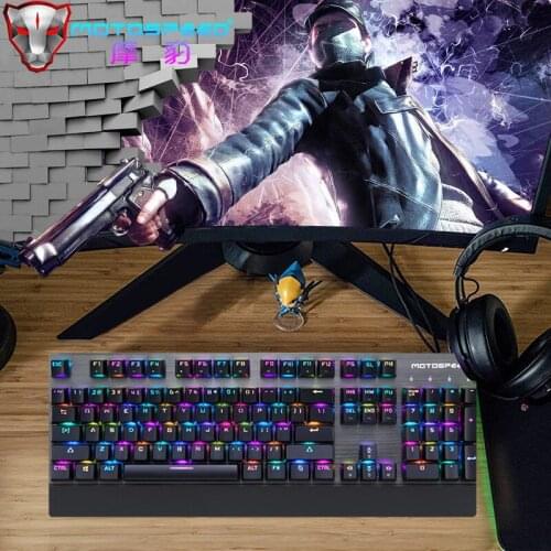 Motospeed CK108 Gaming Mechanical Keyboard 104 Keys Wired RGB Backlit Laser Keyboard With Hand Rest For PC Laptop Computer Gamer