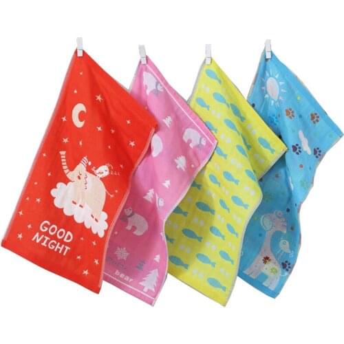 4PCS Baby Feeding Towel Teddy Bear Bunny Dot Chart Printed Children Small Handkerchief Gauze s Nursing AB2334