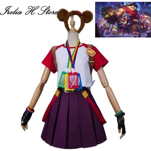 LOL Cosplay Annie 10 Anniversary edition Annie Cosplay Costume shirt skirt daily set Poro backpack props