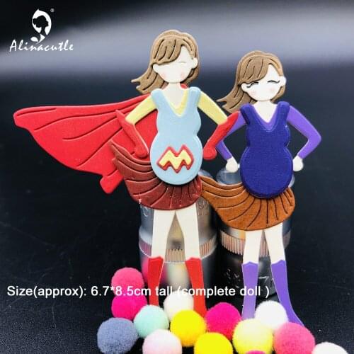 Metal Cutting Die Cut Mom Mother Pregnant Woman Super Mum Scrapbooking Paper Craft Handmade Card Album Art Template Alinacraft