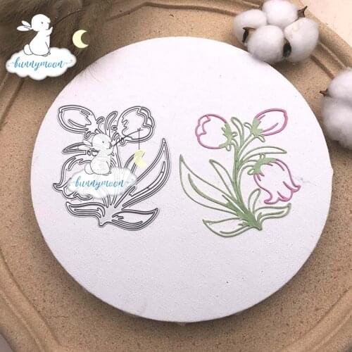 Bunnymoon Flower Metal Cutting Dies Stencils for Scrapbooking/photo Album stamps Decorative Embossing DIY Cards