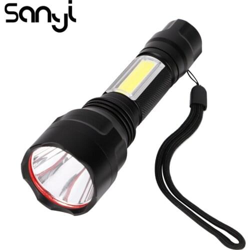 Powerful Tactical Flashlight 1* T6 LED+1*COB LED Flashlight Waterproof 4-Modes Torch Lighting For Camping Hunting Lanterna