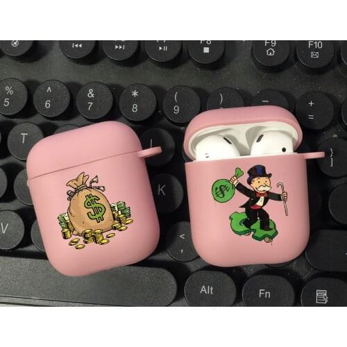 Cartoon Luxury Dollar Monopolys Candy Pink Bluetooth TPU silicone Airpod Case For Airpods 2 Airpods1 Airpods pro 3 TPU cover