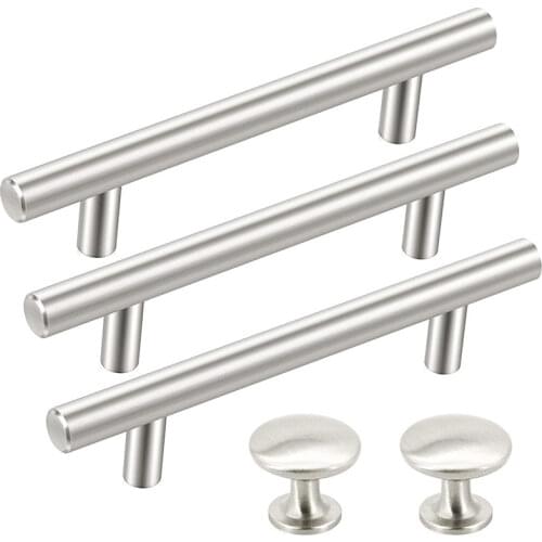 201 Stainless Steel Cabinet Handle Round Rotating Handle Set Wardrobe Locker Cupboard Furniture Drawer Pull Hardware