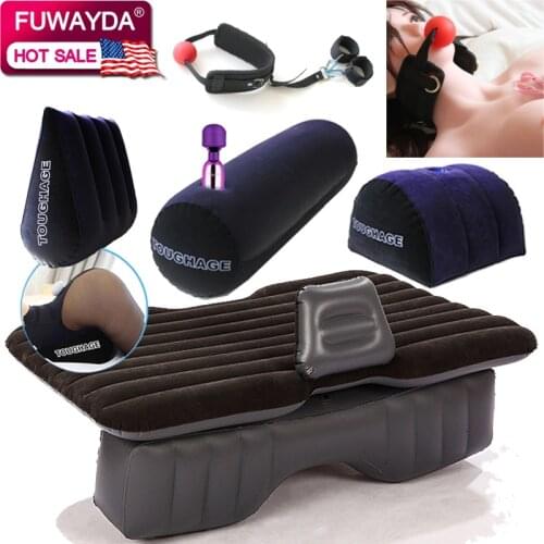 12V Pump +Inflatable Mattress Car Back Seat Cover Air Mattress Travel Bed Portable Inflatable Camping Pad car sex bed dark blue