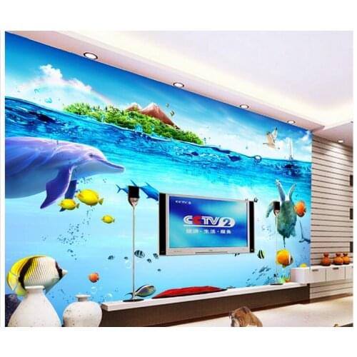 3d wallpaper custom mural non-woven photo bottom of the sea whales painting room wallpaper for walls 3 d wall murals wallpaer