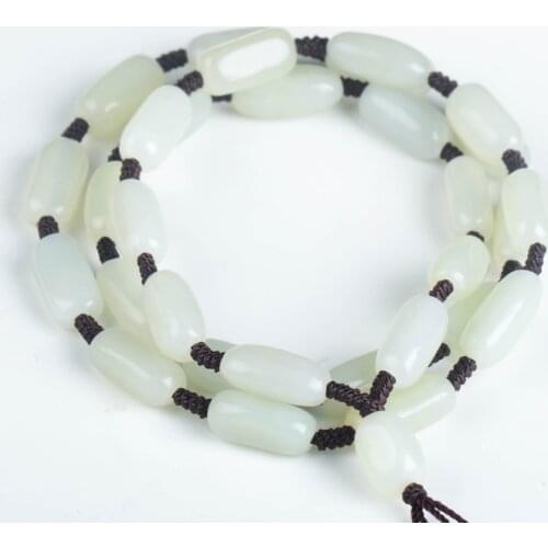 Natural hetian white jade handmade pendant necklace rope genuine real jadeite jade rope chain jade jewelry indian jewelry