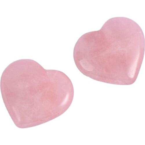 Jade heart-shape beads natural rose quartz crystal mineral Miniature home decoration accessory wedding favors gifts healing