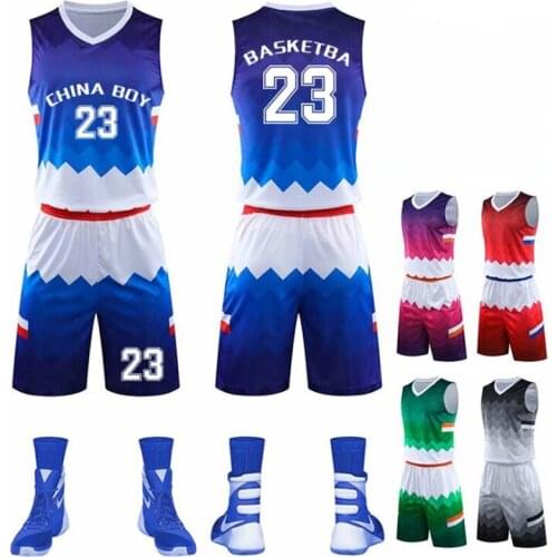 New Basketball Jerseys sets Youth Basketball Uniforms Kits Sports Clothing Track Suit college Throwback Jerseys Shorts YW1935