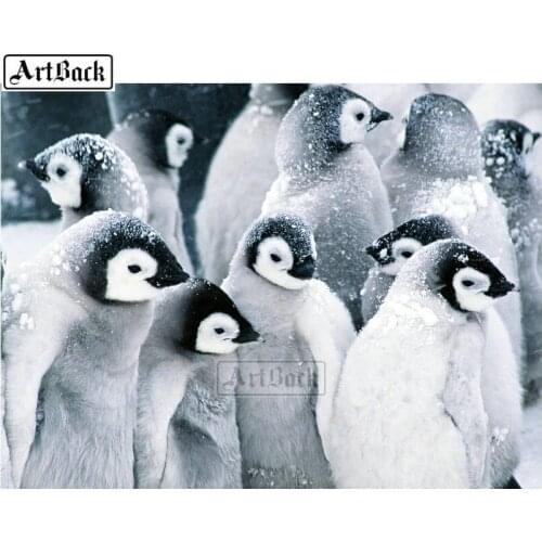 New 5d diy diamond painting penguin animal full square 3D rhinestone resin mosaic stick drill embroidered home decoration