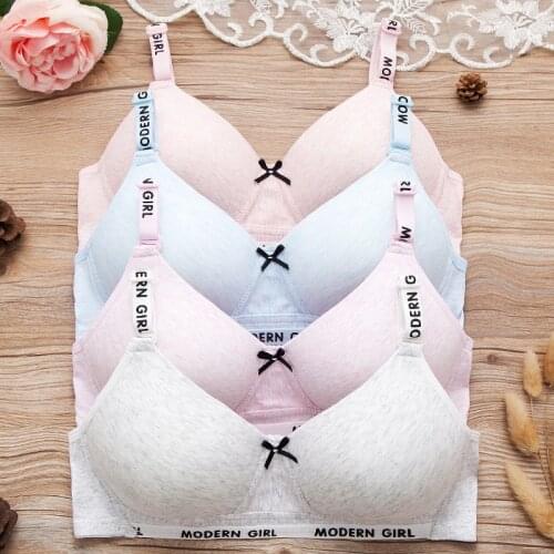 New delivery Young Girl Bar Teenagers Children in Students Puberty cotton underware wholesales without steelring solid