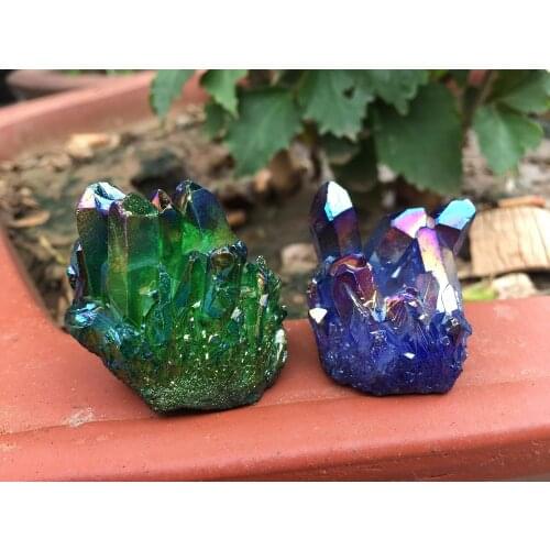 2pcs Rare beautiful white flame aura quartz crystal cluster specimen 76g