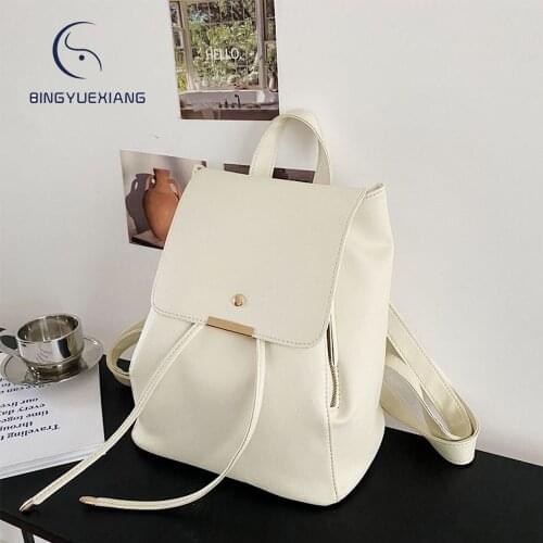 Soild color designer 2021 new womens backpack high quality leather ladies antitheft backpack fashion women student school bags