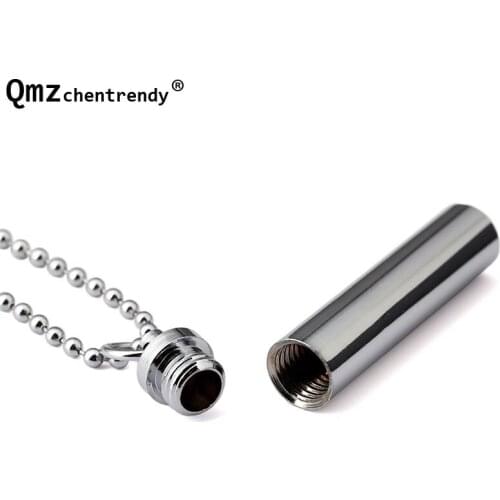 Whloesale Price 3pc/lot Stainless Steel Cylinder Tube Memorial Cremation Ashes Urn Pendant Pill Holder Necklace keepsake jewelry