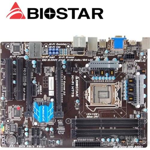 Biostar Hi-Fi H77S original used motherboard for intel LGA 1155 DDR3 32GB USB2.0 USB3.0 H77 Desktop motherboard