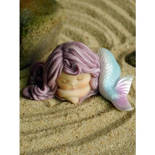 Resin Cute Mermaid Princess Figurine Vase Fish Tank Ornament Decor Art Home Furnishing Decoration Crafts Birthday Gift