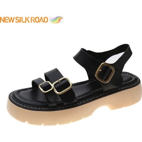 Summer Lightweight Hollow Out Women Shoes Casual Sandals Open Toe Copper Buckle Straps Comfortable Soles Zapatos Female Ladies