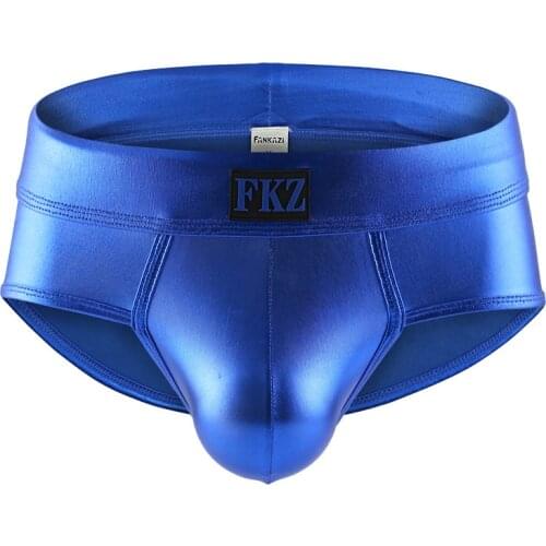 Sexy Mens Briefs PU Leather Underwear Sexy Men Briefs Stage Dance Underpants Bikini Gay Cueca men sexy underwear jockstrap