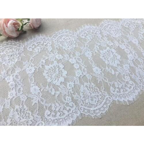 Wide 32cm black eyelash lace fabric ribbon eyelash trim wide dress bodysuit DIY curtain material300cm length