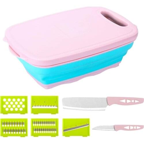 Collapsible Multifunction Chopping Boardand and Storage Basket Set,Slicing Board for Kitchen,Camping,Picnic and BBQ