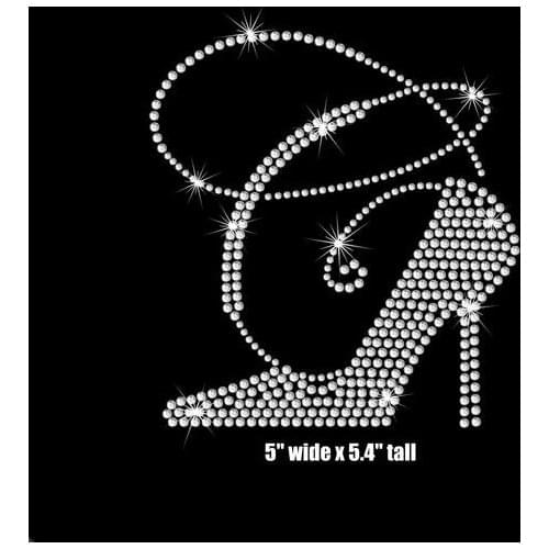 Cinderella glass shoes hot fix rhinestone transfer motifs iron on crystal transfers design iron on applique patches