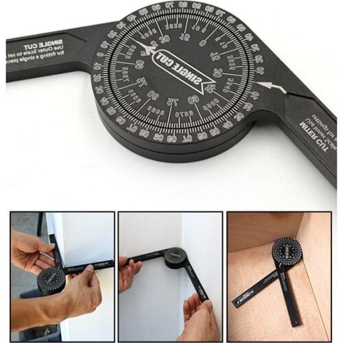 Aluminum Alloy Miter Saw Angle Ruler Woodworking Protractor Finder Tool Plumbing Wood Working Angle Measuring Meter Goniometer
