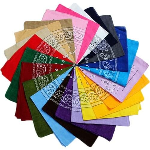 Unisex Men Women Cotton Bandana Paisley Hijab Scarf Hairband Cowboy Mens Biker Sports Headwear Wrist Hairwrap Head Scarf
