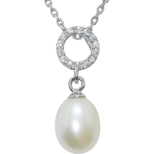 Silver Pearl Jewelry 100% Guaranteed Pure 925 Sterling Silver With Natural Freshwater Pearl yh40868