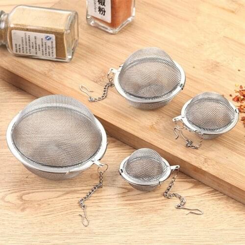 1pc Stainless Steel Tea Infuser Sphere Locking Spice Tea Ball Strainer Mesh Infuser Tea Filter Strainers Kitchen Tools