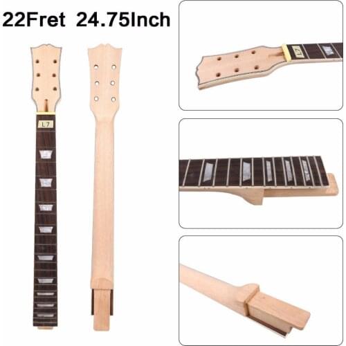 1X Unfinished Electric guitar Neck 22Fret 24.75 Mahogany Rose wood Set in